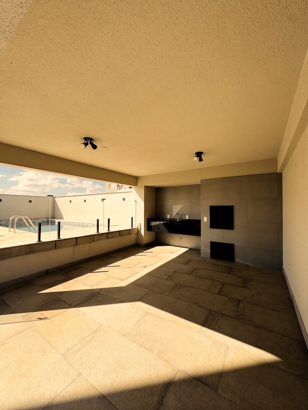 Residencial Sette — Terraço coberto com churrasqueira